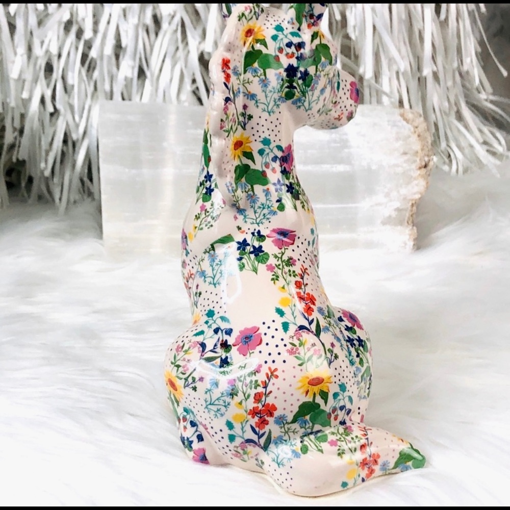 MAGICAL UNICORN Fantasy Flower Coin Piggy Bank Floral colorful Art And Fantasy - Picture 6 of 8